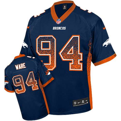 Men's Elite DeMarcus Ware Nike Jersey Navy Blue - #94 Drift Fashion NFL Denver Broncos